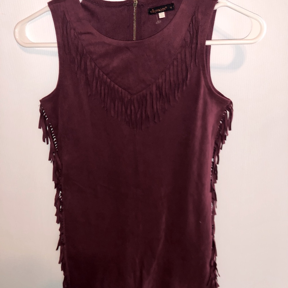 Ella Moss Maroon Fringe Dress Girls      Size 14